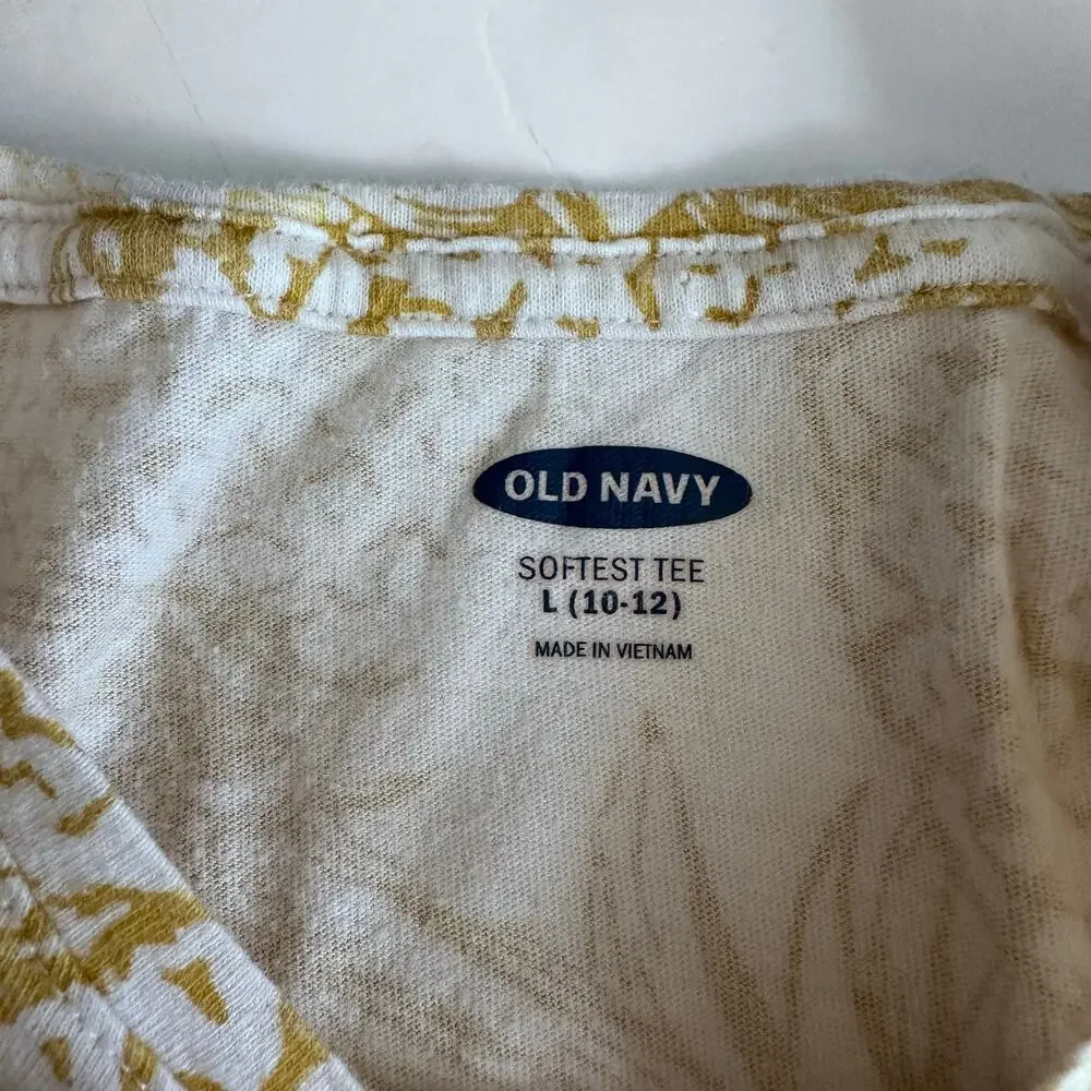 Old Navy Girls' Yellow Pineapple Print Top - Size L (10/12)